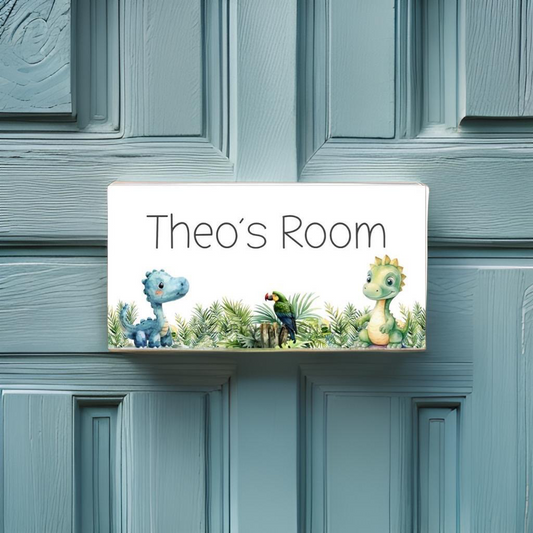 Personalised Dinosaur Bedroom Door Plaque